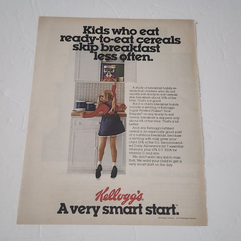 Vintage 1978 Kellogg's Frosted Flakes Cereal Print Ad Original Magazine Clipping